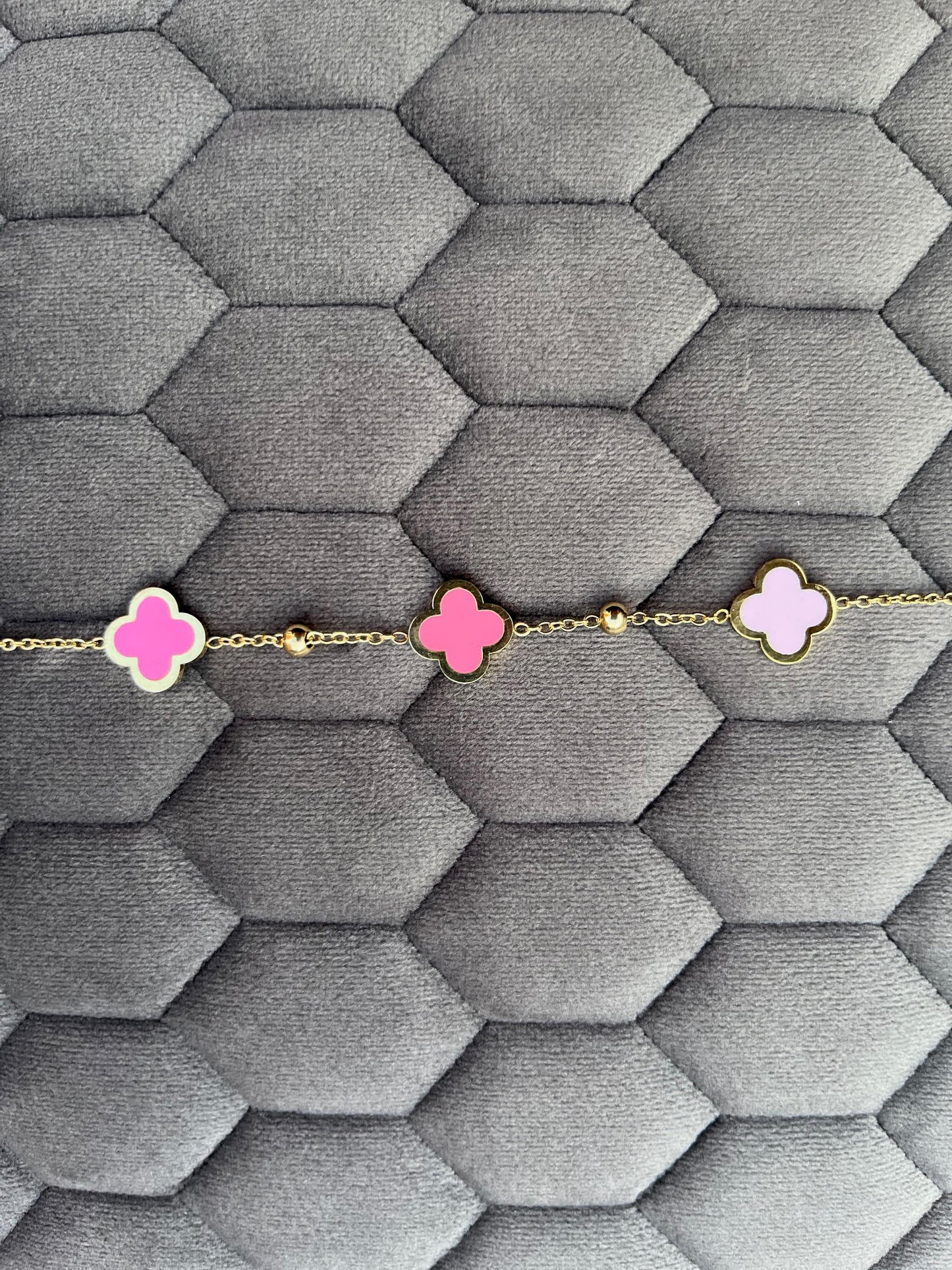 Armband - Klaver Pink
