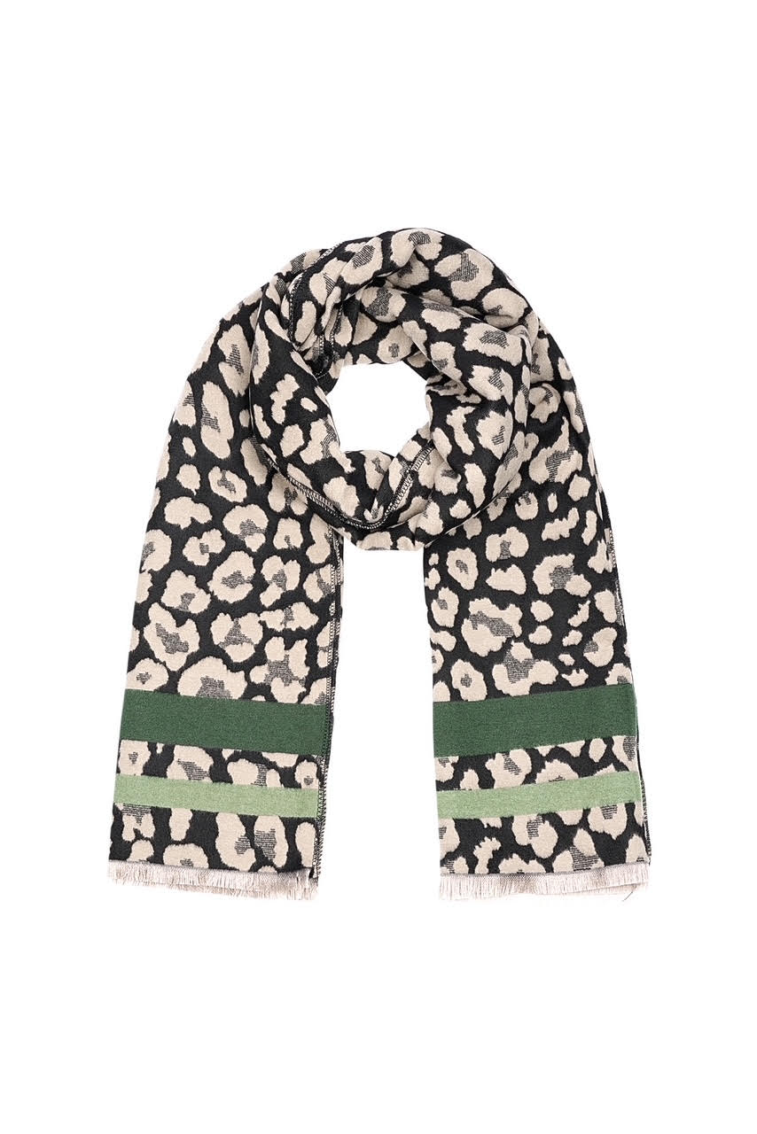 Sjaal Panter - Zwart & beige