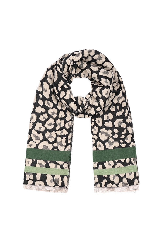 Sjaal Panter - Zwart & beige