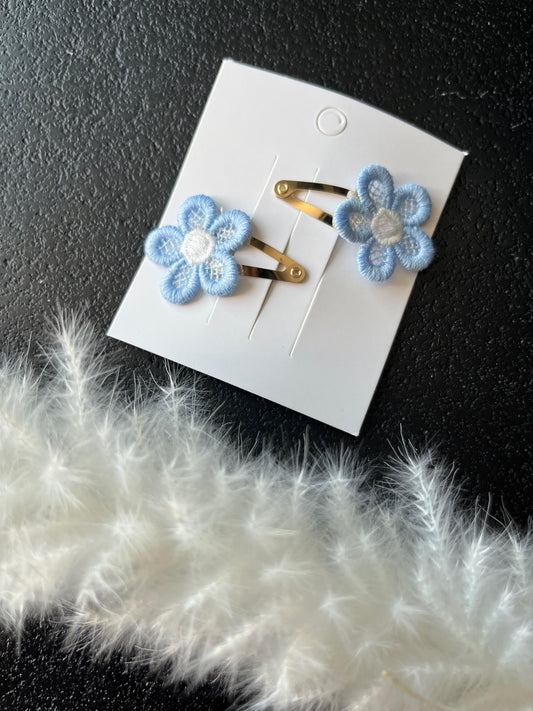 Haarspeld bloem blauw - mix & match