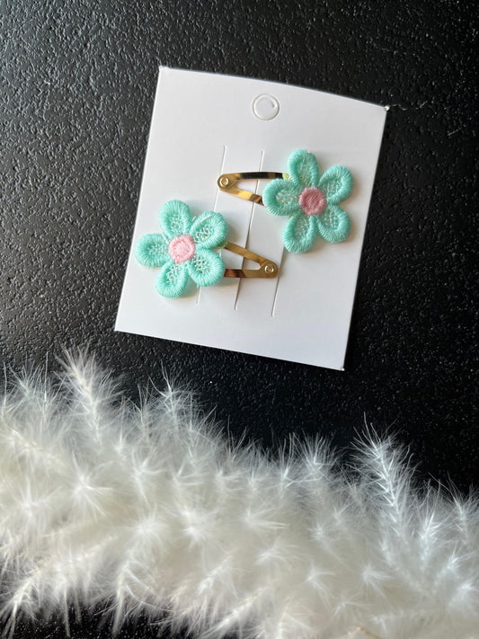 Haarspeld bloem mint - mix & match